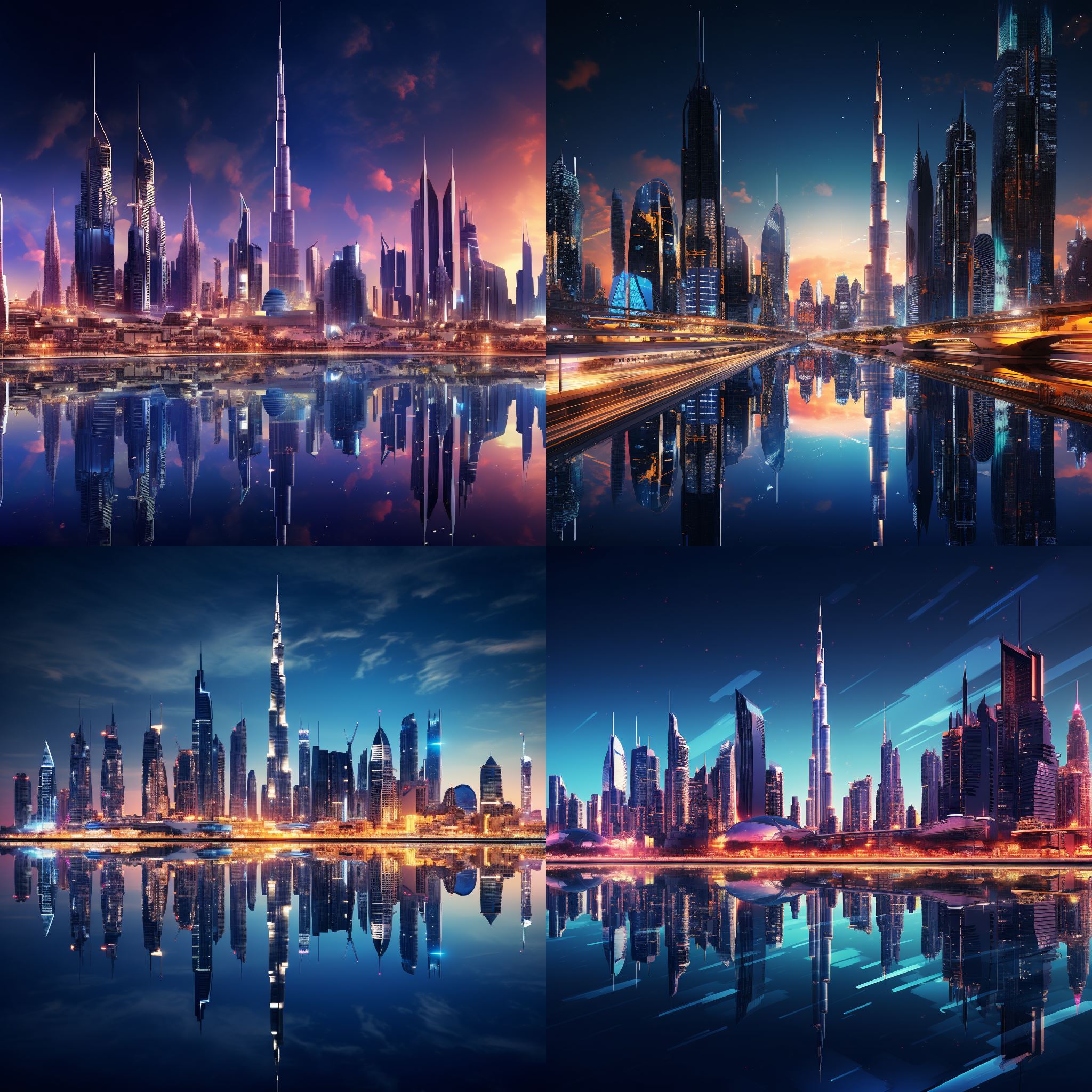 Horizon futuriste de Dubaï