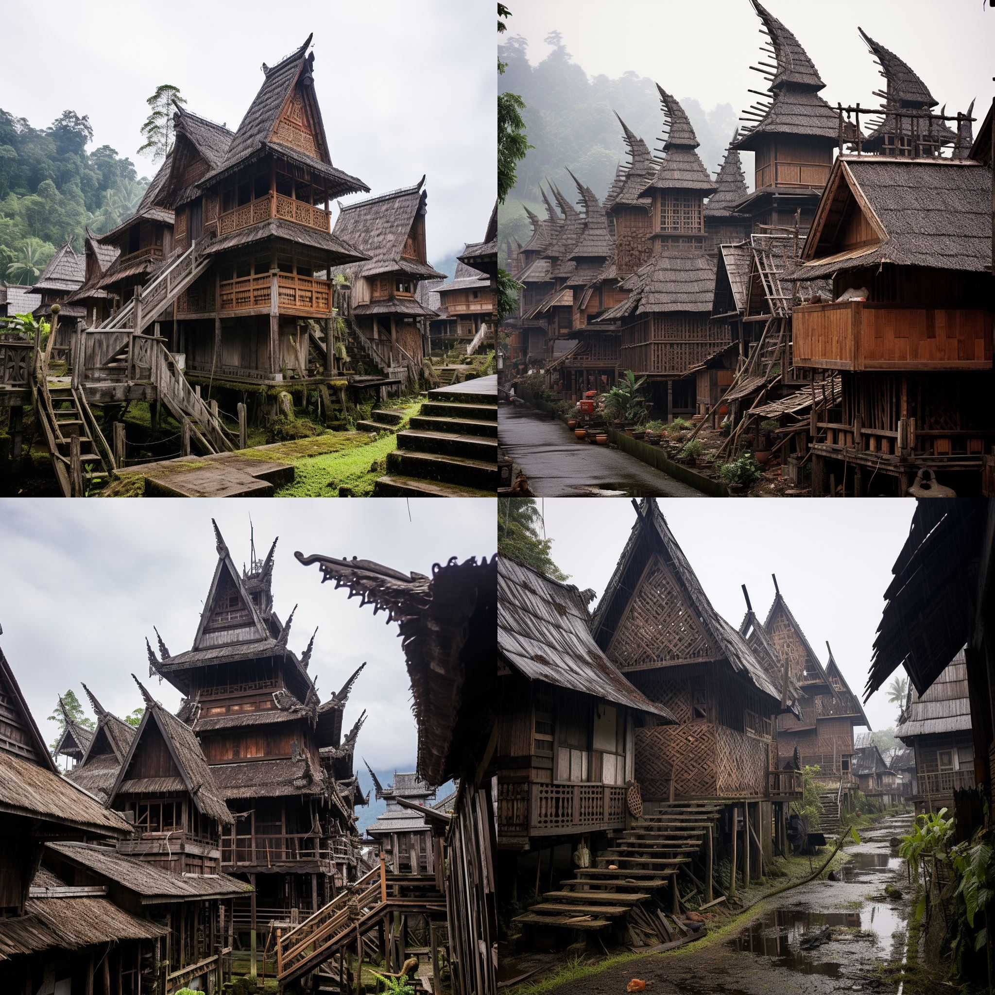 Maisons Batak Toba de Sumatra
